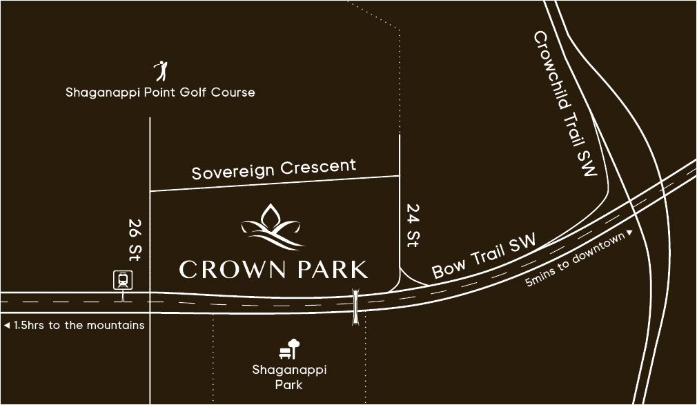 Crown Park community locator map | Calgary, AB
